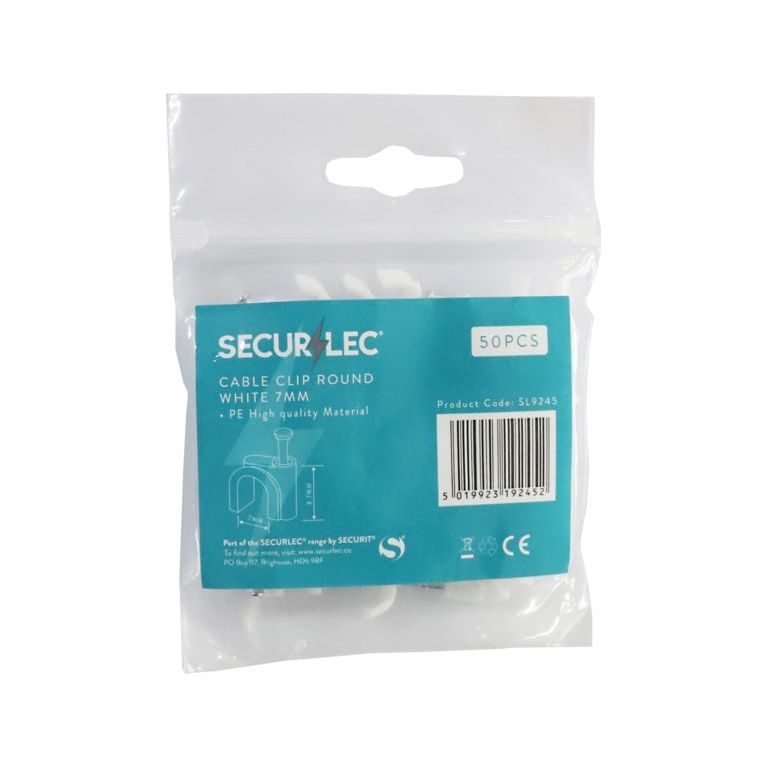 Securlec Cable Clip Round White