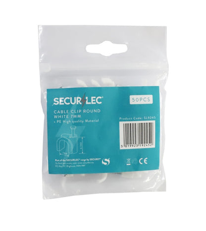 Securlec Cable Clip Round White