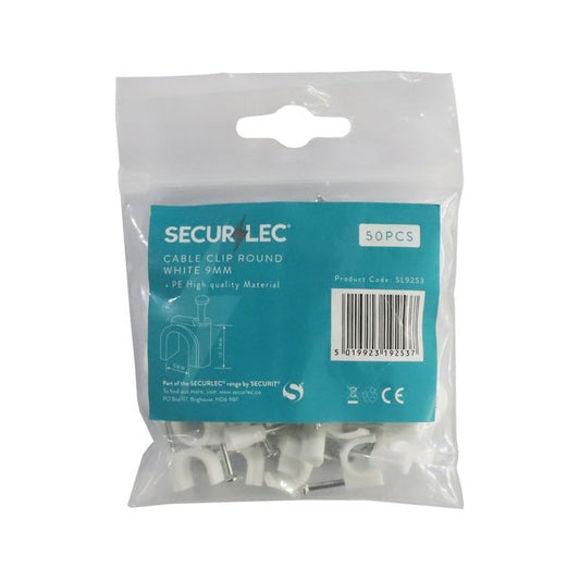 Securlec Cable Clip Round White