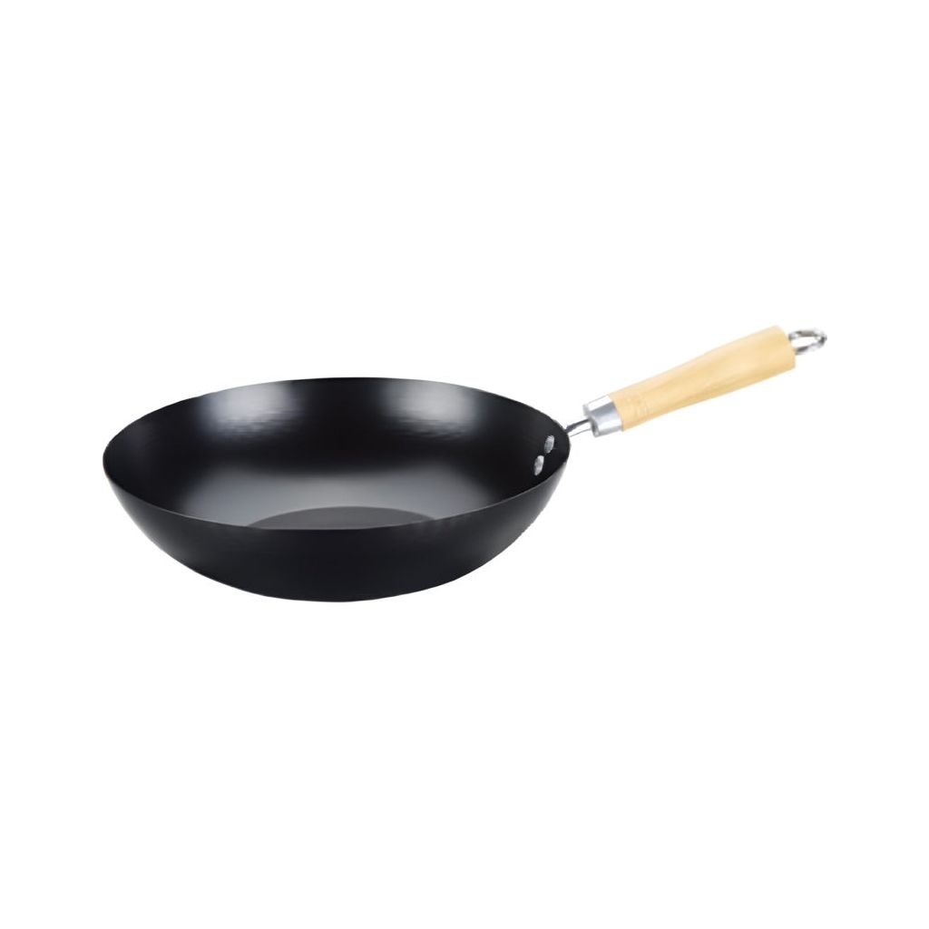 Basiks Carbon Steel Wok With Bakelite Handle 30CM