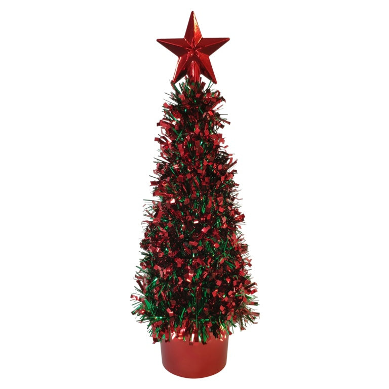 Premier Red Green Tinsel Tree