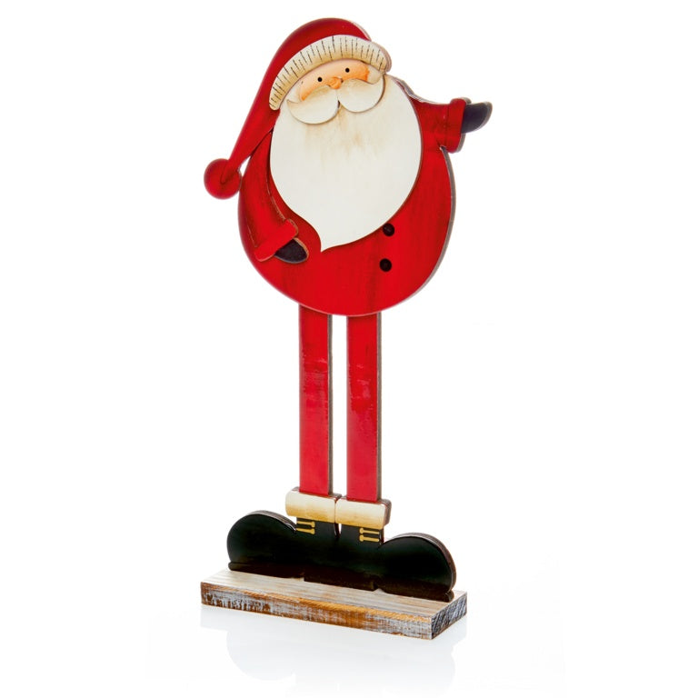 Premier Wooden Santa With Red Gloss Tabletop