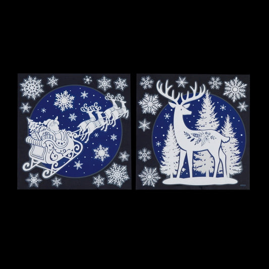 Premier White Christmas Scene Window Stickers