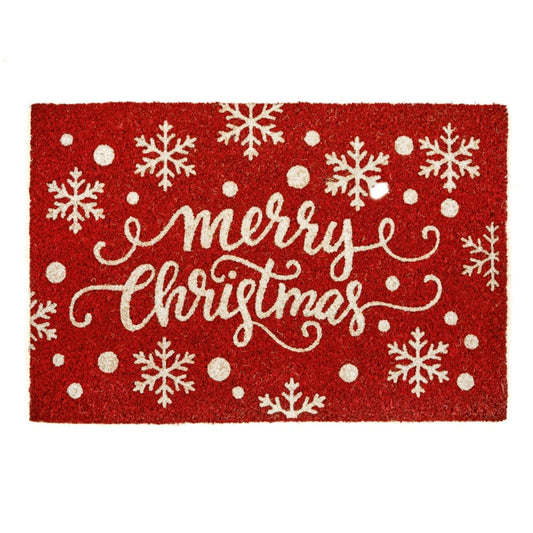 Premier Red Glitter Merry Christmas Door Mat