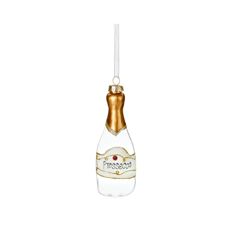 Premier Glass Prosecco Bottle Hanging Decoration