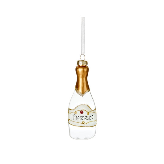 Premier Glass Prosecco Bottle Hanging Decoration