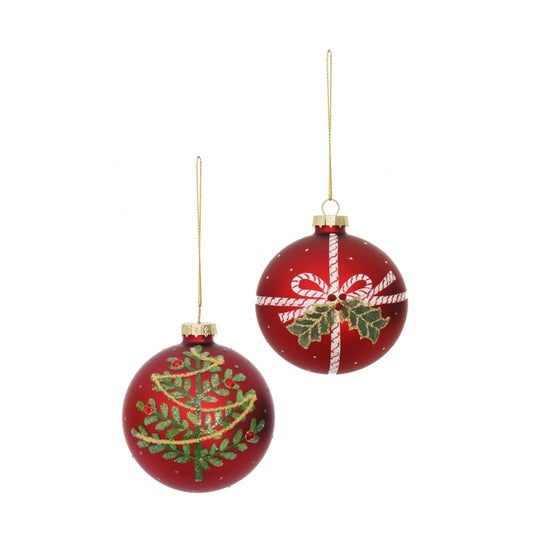 Premier Red Matt Glass Bauble