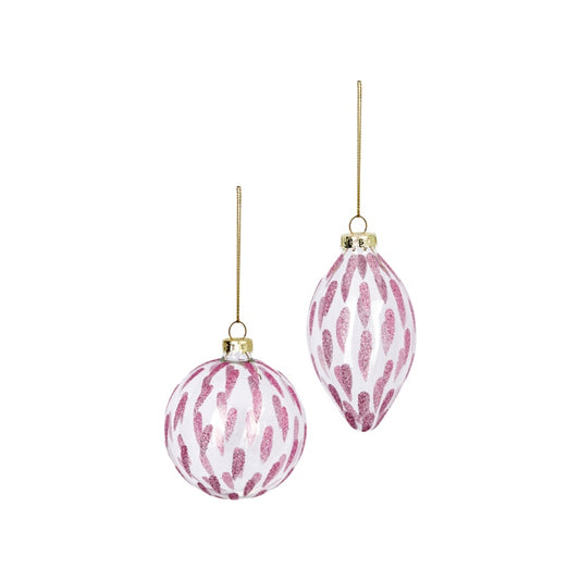 Premier Lilac Glitter Droplet Glass Bauble