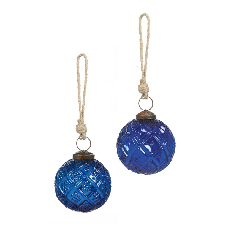 Premier Blue Diamond Glass Bauble