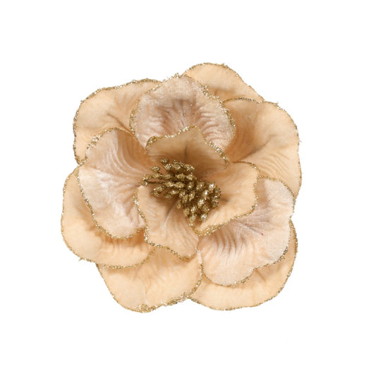 Premier Chm Gold Velvet Dahlia Clip On