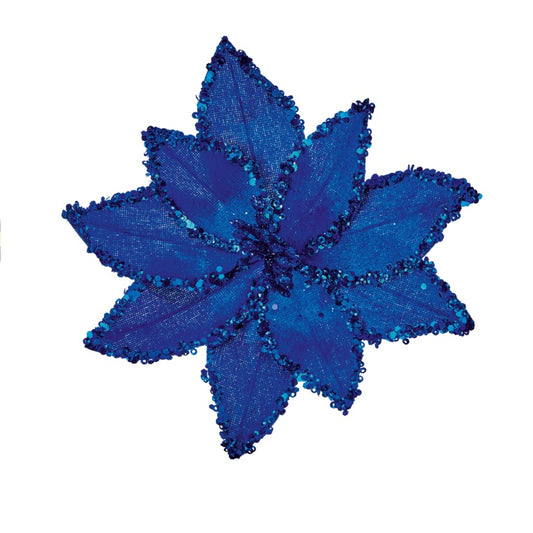 Premier Dark Blue Bead Poinsettia