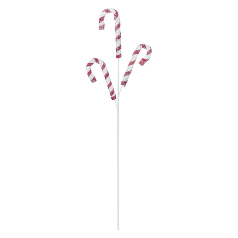 Premier Red White Frosted Candy Cane Stem