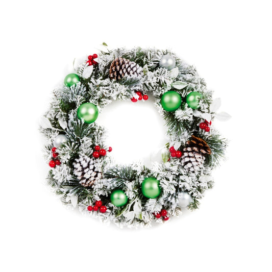 Premier Flocked Pine Wreath