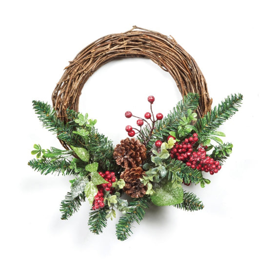 Premier Cotoneaster Half Wreath Glitter