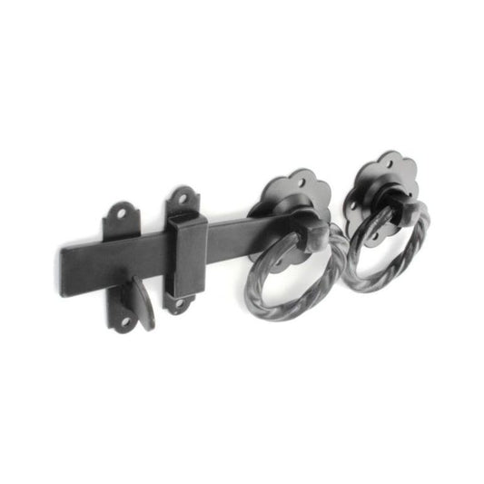 Pestillo de puerta con anillo trenzado Securit, negro