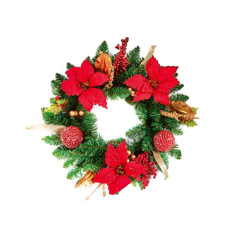 Premier Poinsettia Glitter Wreath