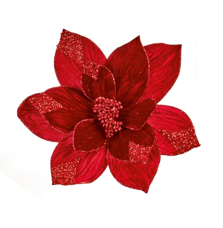 Premier Burgundy Velvet Poinsettia With Sequins