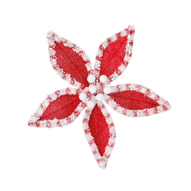 Premier Red White Candy Flower On Clip