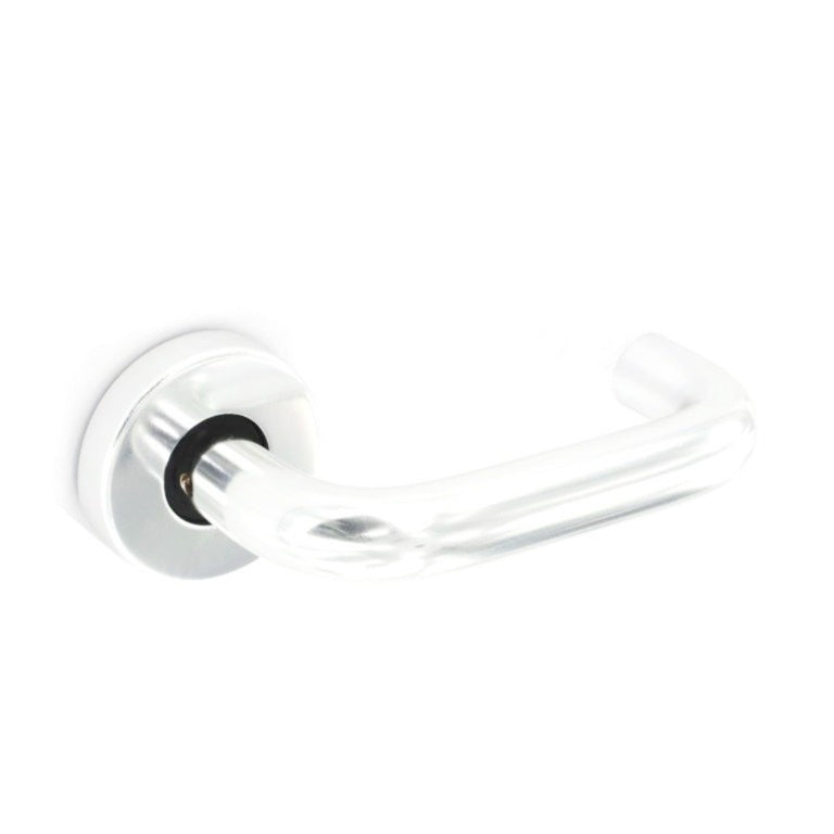 Securit Aluminium Rose Latch Handles Polished (Pair)