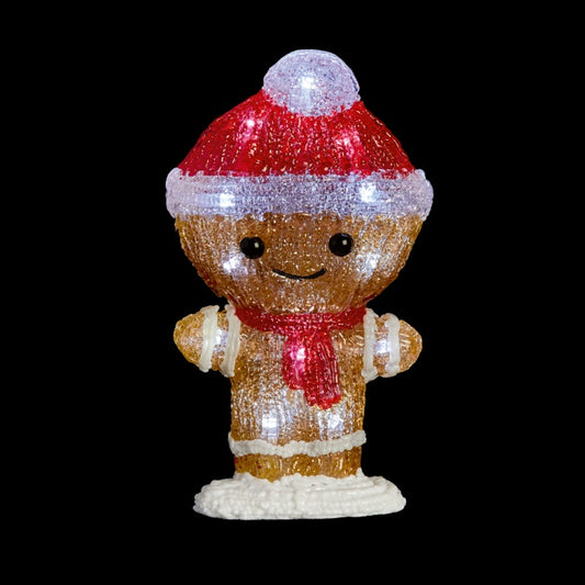 Premier Lit Acrylc Gingerbread With 18 White LEDs