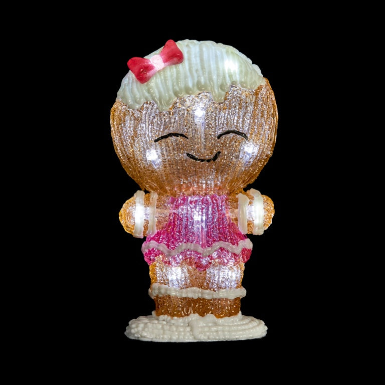 Premier Lit Gingerbread Girl With 16 White LEDs