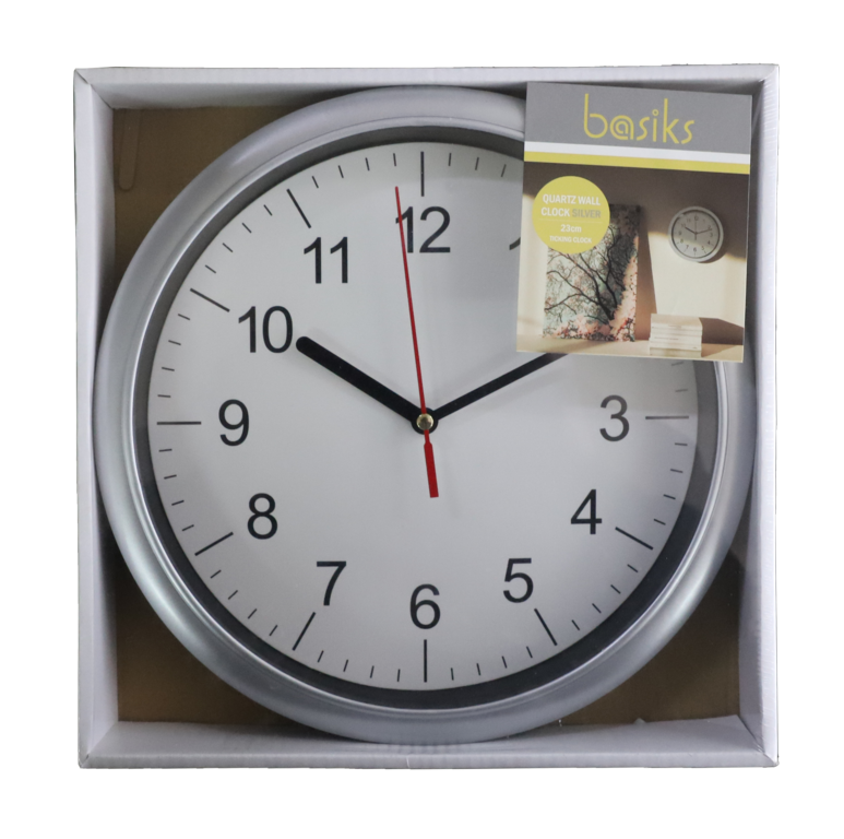 Basiks 23cm Quartz Wall Clock