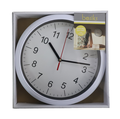 Basiks 23cm Quartz Wall Clock