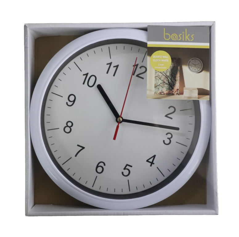 Basiks 23cm Quartz Wall Clock