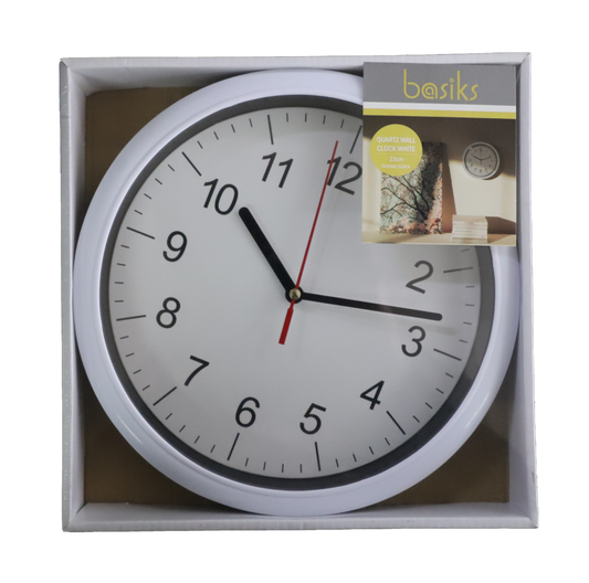 Basiks 23cm Quartz Wall Clock