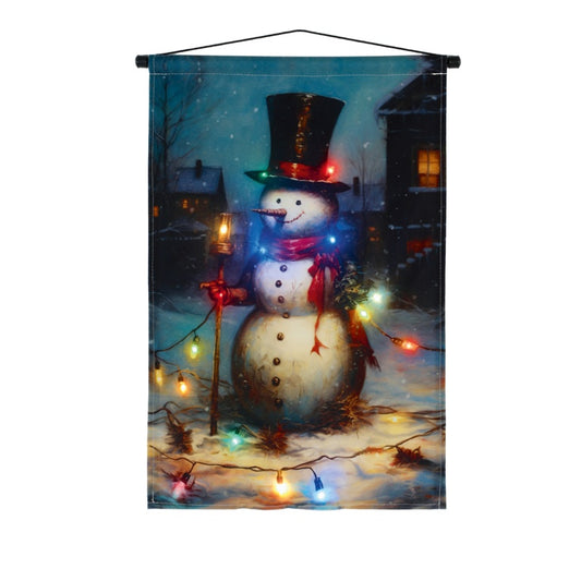 Premier Lit Snowman With Hat Fabric Banner