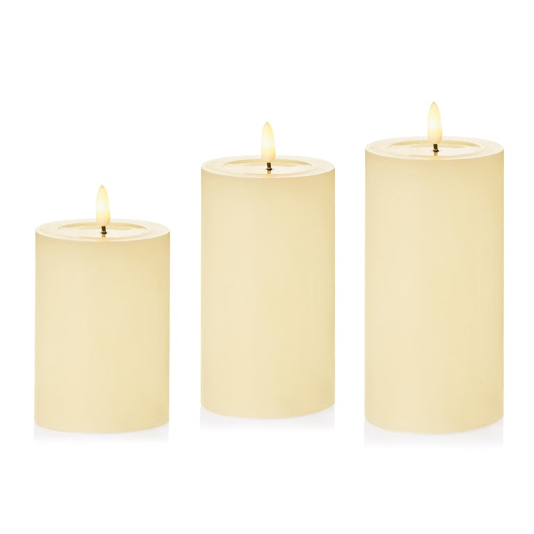 Premier Set 3 Crm Flickabright Candle