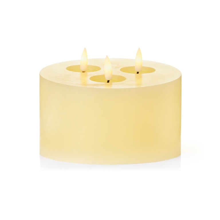 Premier Cream 3 Flame Flickabright Candle