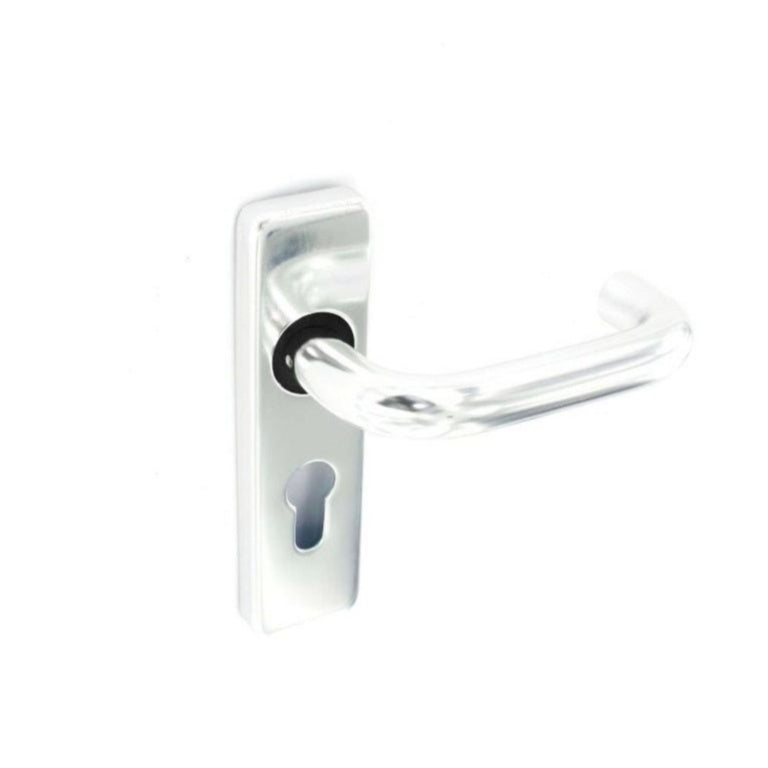 Securit Aluminium Euro Lock Handles Polished 48mm c/c