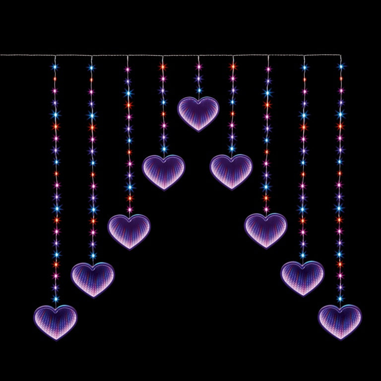 Premier Infinity Hearts Curtain 456 LEDs