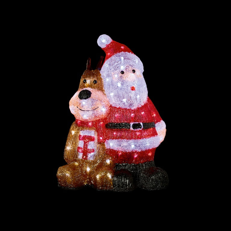 Premier Lit Acrylic Santa & Reindeer 96 LEDs