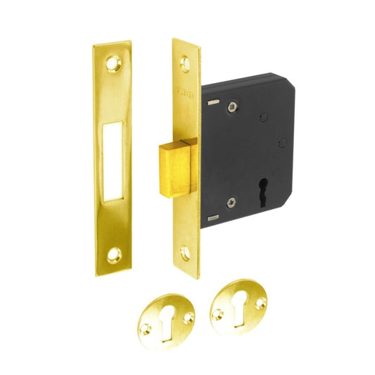 Securit 3 Lever Deadlock Brass Plated