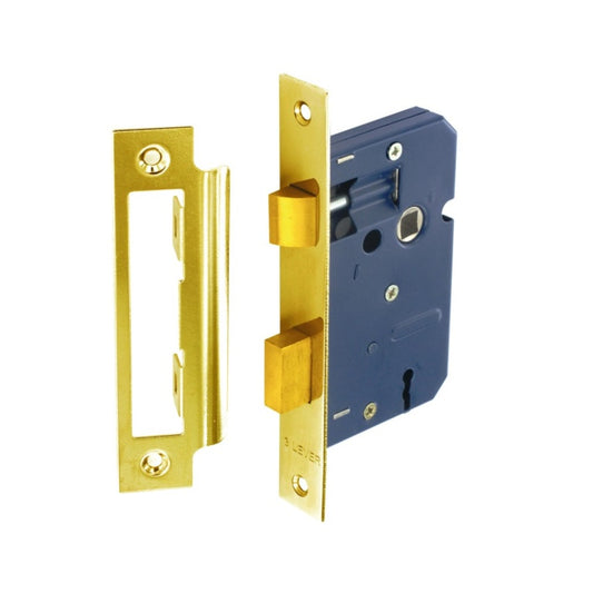 Securit 3 Lever Sashlock Brass Plated with 2 Keys