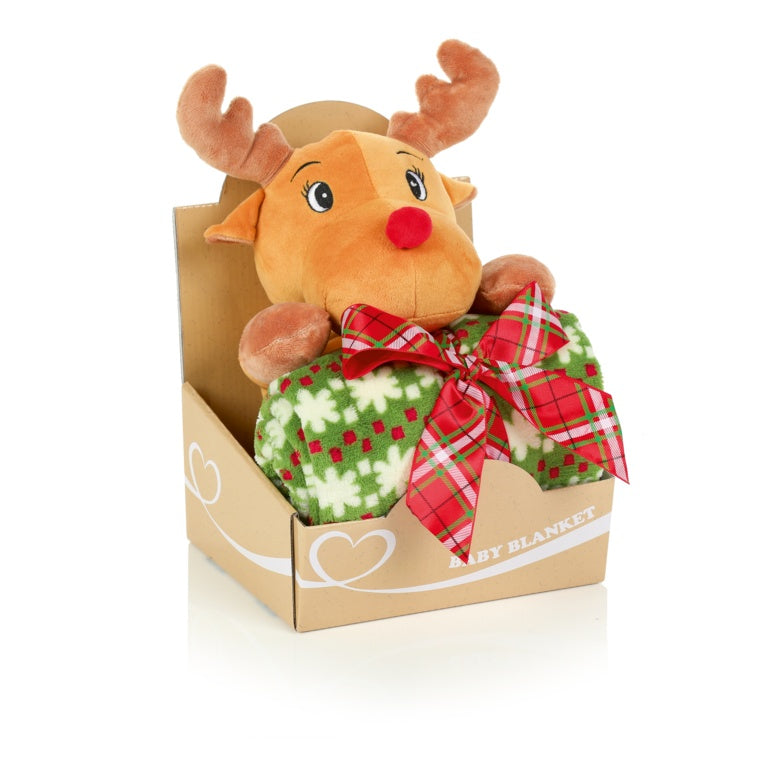 Premier Plush Reindeer Toy With Blanket