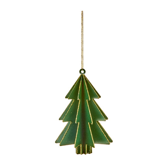 Premier Geo Green Blue With Gold Tree Hanging Decoration