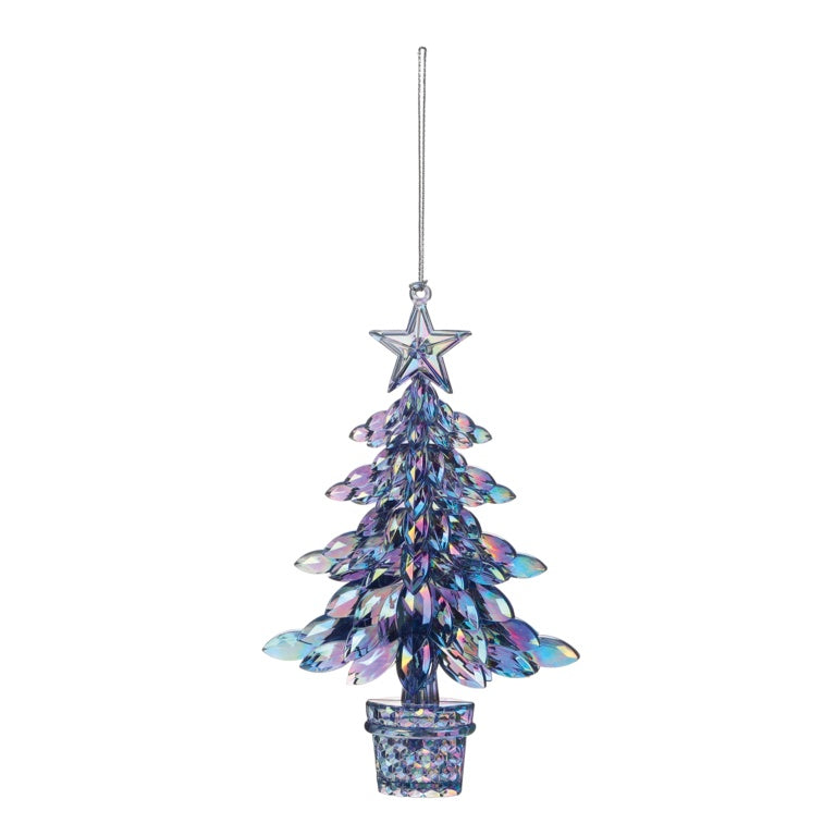 Premier Blue Irid Tree Hanging Decoration