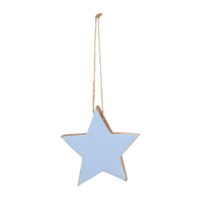 Premier Light Blue Enamel Star Hanging Decoration