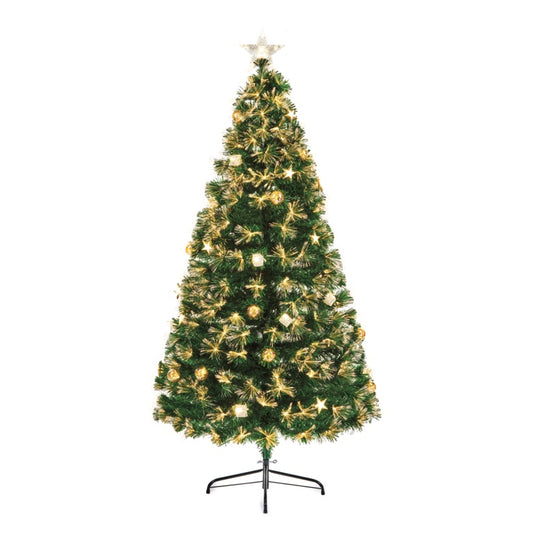 Premier Burst Fibre Optic Tree With Gold Baubles