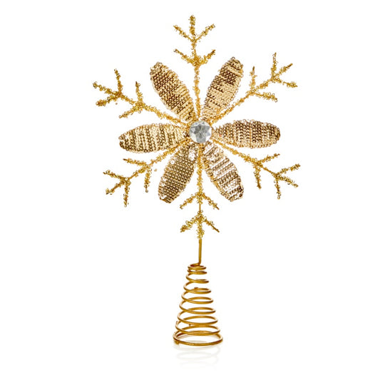 Premier Gold Sparkle Flower Tree Topper