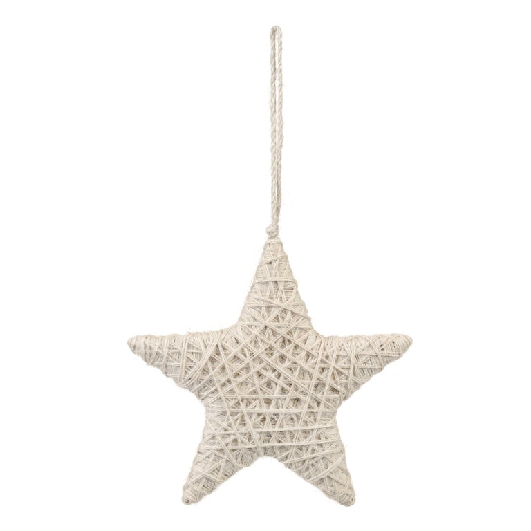 Premier Cream Jute Star Hanging Decoration