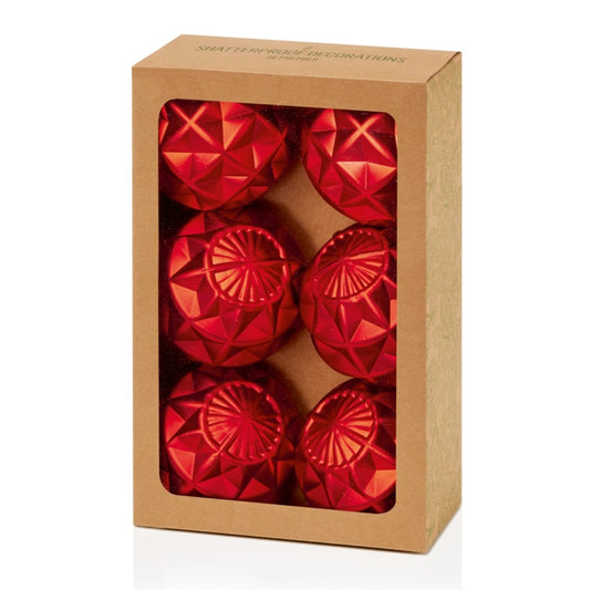 Premier 6 Piece Red Geo Balls