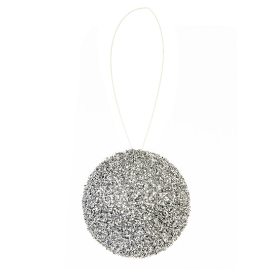 Premier Silver Glittered Bauble