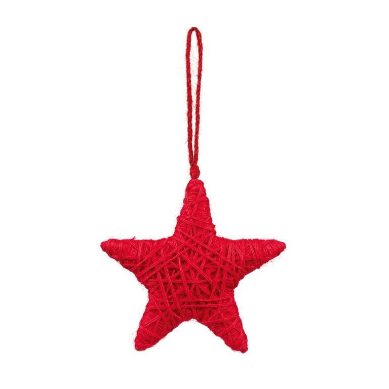 Premier Red Jute Star Hanging Decoration