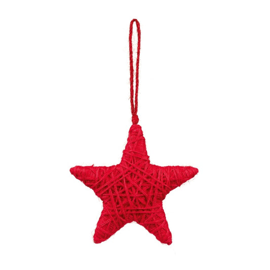 Premier Red Jute Star Hanging Decoration