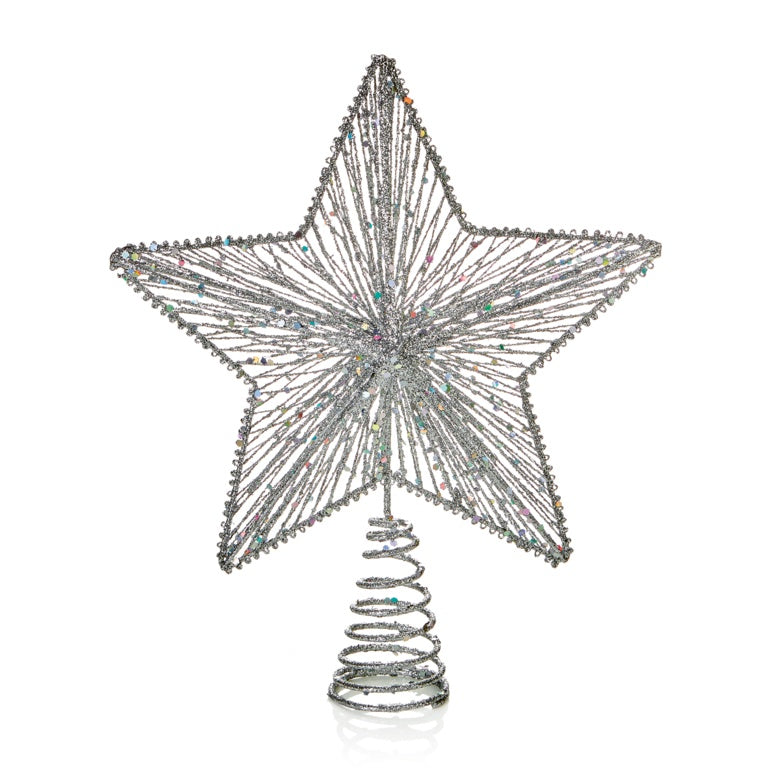 Premier Silver Glitter Star Tree Topper