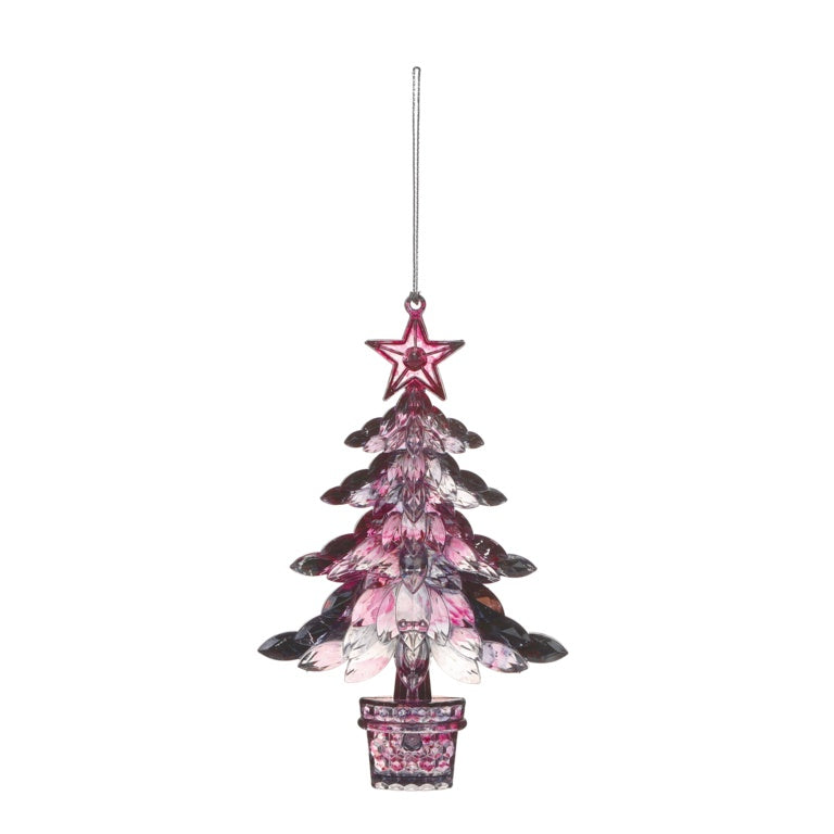 Premier Pink Irid Tree Hanging Decoration